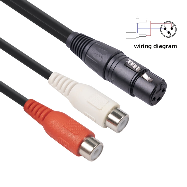 3714 3pin XLR Female to 2 x RCA Female Audio Cable, Length: 20cm by buy2fix
