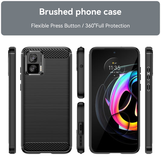 For Motorola Edge 30 Fusion Brushed Texture Carbon Fiber TPU Case(Black) by buy2fix