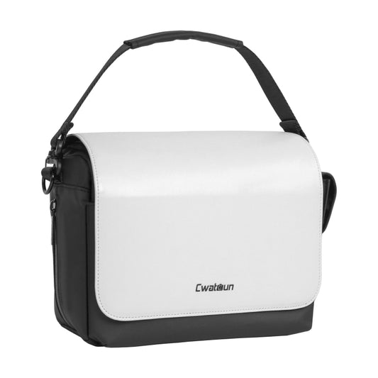 CADeN D73 Camera Sling Bag Water-resistant Shockproof Camera Handbag, Size:23.5 x 14 x 19cm Black White by CADeN