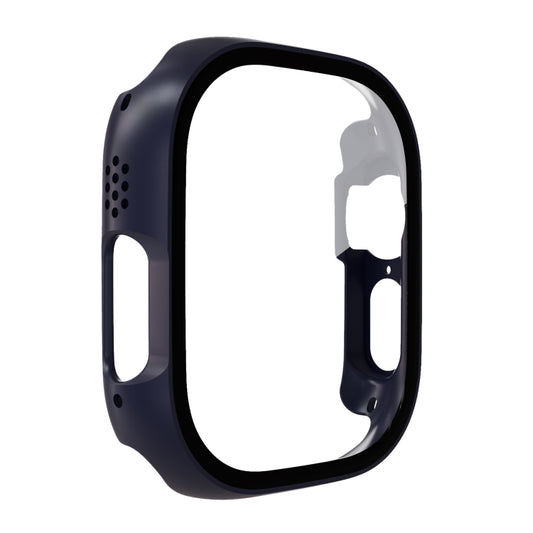 Tempered Glass Film PC Watch Case For Apple Watch Ultra 1 / 2 / 3 49mm(Midnight Blue) by buy2fix