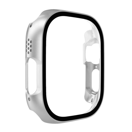Tempered Glass Film PC Watch Case For Apple Watch Ultra 1 / 2 / 3 49mm(Silver) by buy2fix