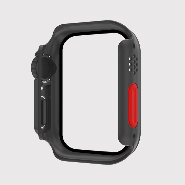 For Apple Watch Series 9 / 8 / 7 45mm Film PC Watch Case with Detachable Button (Black) - Watch Cases by buy2fix | Online Shopping UK | buy2fix