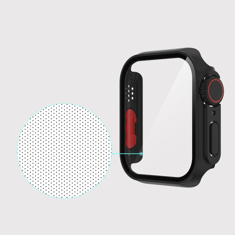For Apple Watch Series 9 / 8 / 7 45mm Film PC Watch Case with Detachable Button (Black) - Watch Cases by buy2fix | Online Shopping UK | buy2fix