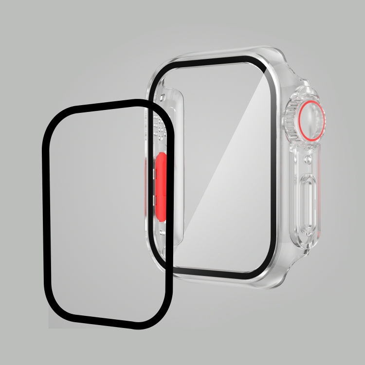 For Apple Watch Series 9 / 8 / 7 45mm Film PC Watch Case with Detachable Button (Transparent) - Watch Cases by buy2fix | Online Shopping UK | buy2fix