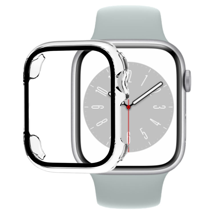 Tempered Glass Film PC Watch Case For Apple Watch Series 9 / 8 / 7 45mm(Transparent) - Watch Cases by buy2fix | Online Shopping UK | buy2fix