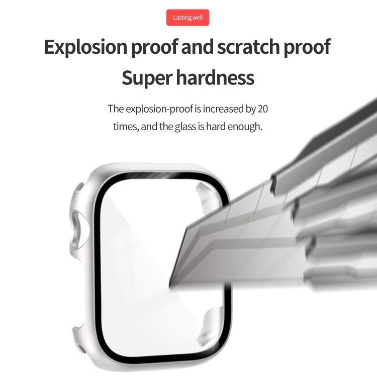 Tempered Glass Film PC Watch Case For Apple Watch Series 9 / 8 / 7 45mm(Transparent) - Watch Cases by buy2fix | Online Shopping UK | buy2fix