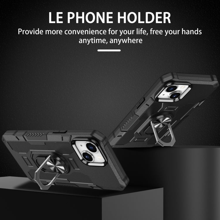 For iPhone 11 Ring Holder Armor Hybrid Phone Case (Black) - iPhone 11 Cases by buy2fix | Online Shopping UK | buy2fix