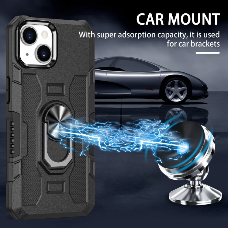 For iPhone 11 Ring Holder Armor Hybrid Phone Case (Black) - iPhone 11 Cases by buy2fix | Online Shopping UK | buy2fix