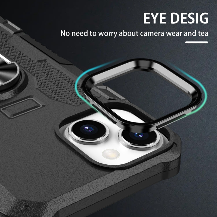 For iPhone 11 Ring Holder Armor Hybrid Phone Case (Black) - iPhone 11 Cases by buy2fix | Online Shopping UK | buy2fix