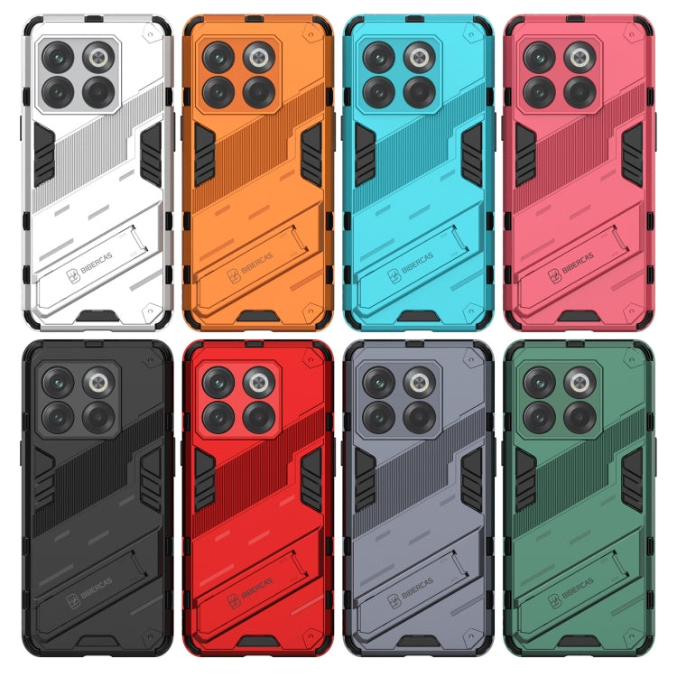 For OnePlus 10T 5G Punk Armor PC + TPU Phone Case with Holder(White) - OnePlus Cases by buy2fix | Online Shopping UK | buy2fix