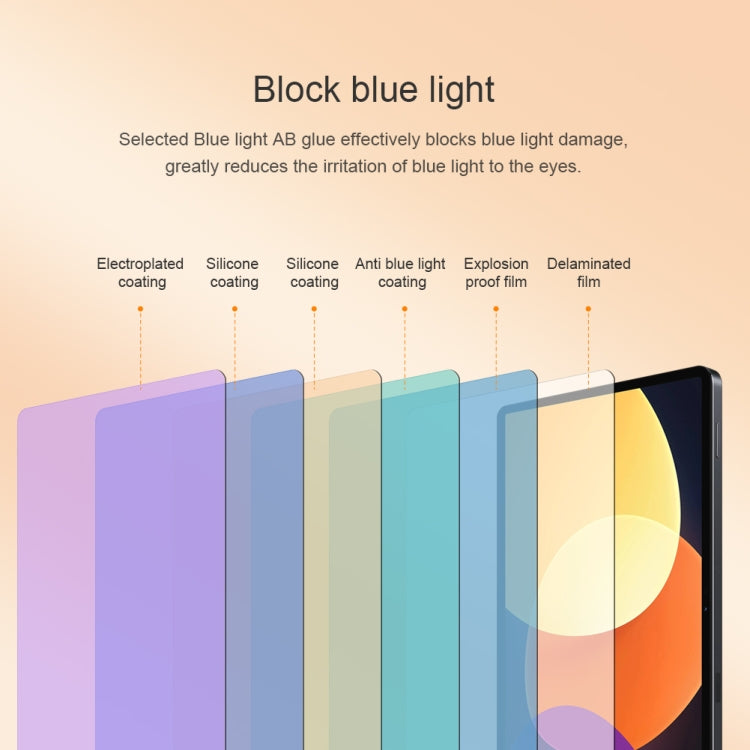 For Xiaomi Pad 5 Pro 12.4 NILLKIN V+ Series 0.33mm 4H Anti-blue Ray Tempered Glass Film - More Tablet Tempered Glass by NILLKIN | Online Shopping UK | buy2fix