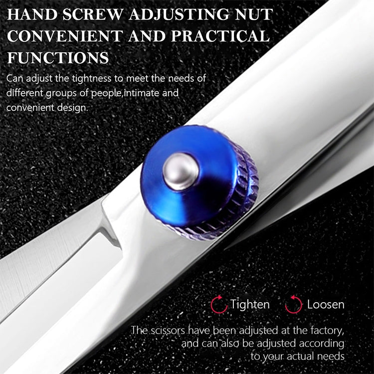 2 PCS Professional Hair Cutting Thinning Scissor Hairdressing Flat Shear Scissors Kit(Blue) - Hair Trimmer by buy2fix | Online Shopping UK | buy2fix