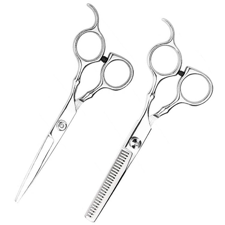7pcs / Set Professional Hair Cutting Thinning Scissor Hairdressing Flat Shear Scissors Kit(Blue) - Hair Trimmer by buy2fix | Online Shopping UK | buy2fix