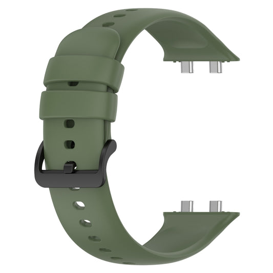 For OPPO Watch 3 Solid Color Soft Silicone Watch Band(Dark Green) by buy2fix