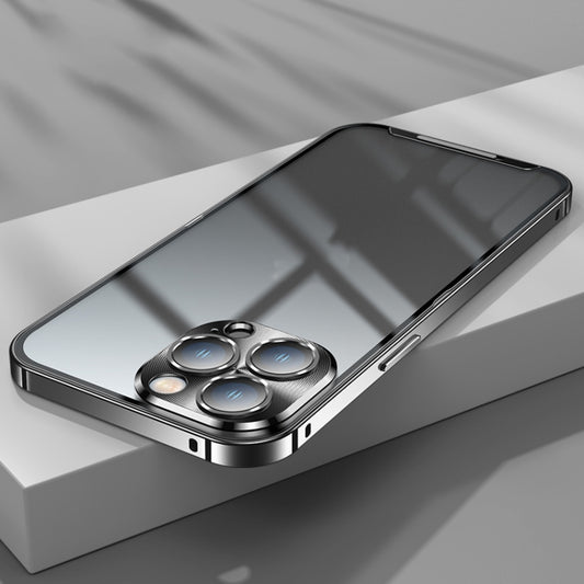 For iPhone 14 Pro Max Frosted Metal Phone Case (Black) by buy2fix