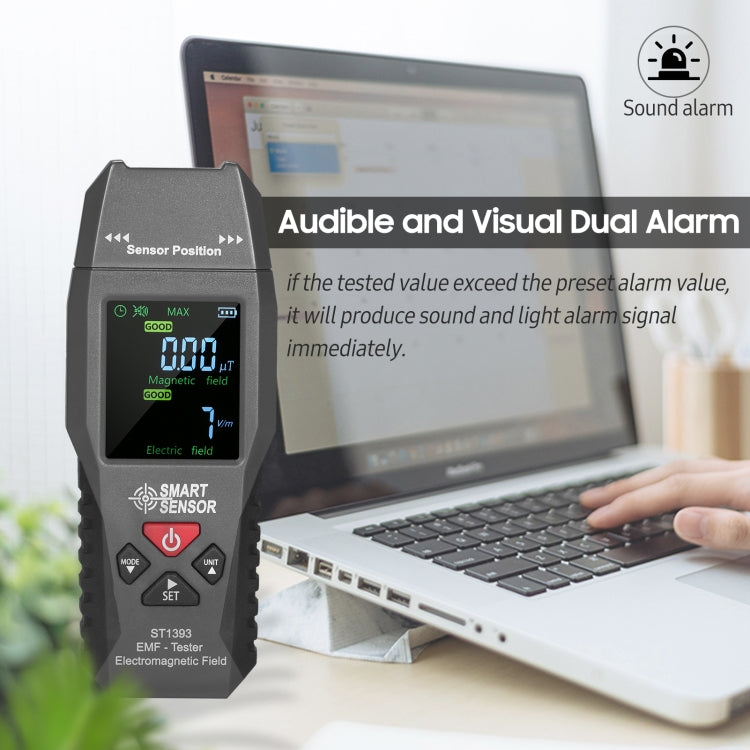 SmartSensor AS1393 Handheld Electromagnetic Radiation Detector(Black) - Radiation Detector by buy2fix | Online Shopping UK | buy2fix