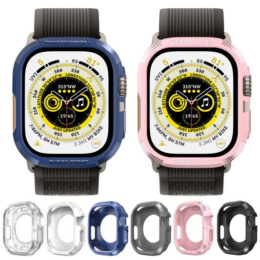 Three-proof TPU Carbon Fiber Protective Case For Apple Watch Ultra 3 / 2 / 1 49mm(Black) by buy2fix