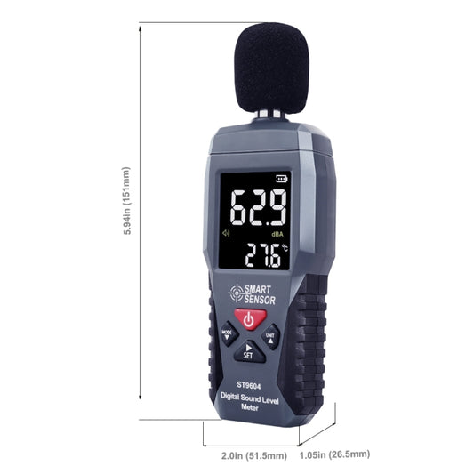 SmartSensor dB Decibel Detector Audio Tester, Model:ST9604 - Light & Sound Meter by buy2fix | Online Shopping UK | buy2fix