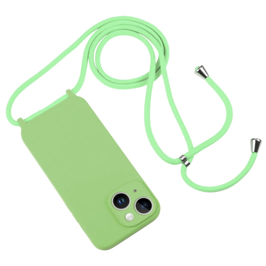 For iPhone 14 Crossbody Lanyard Liquid Silicone Case(Matcha Green) by buy2fix