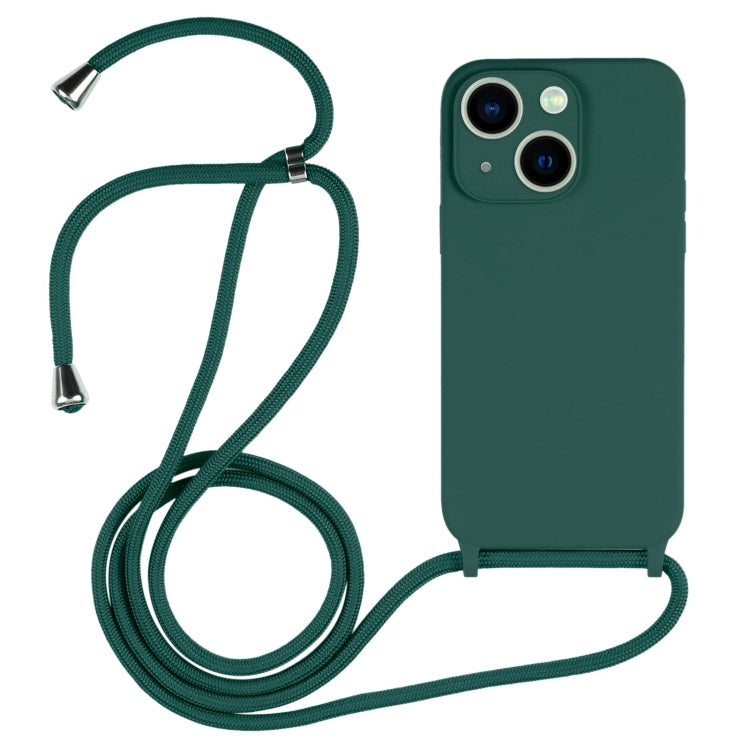 For iPhone 13 Crossbody Lanyard Liquid Silicone Case(Clover Green) - iPhone 13 Cases by buy2fix | Online Shopping UK | buy2fix