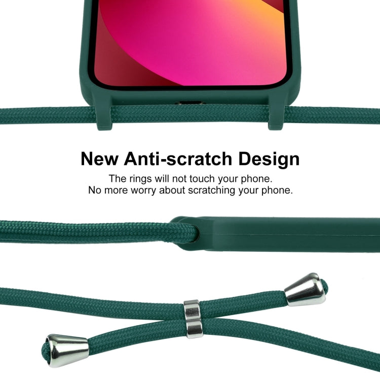 For iPhone 13 Crossbody Lanyard Liquid Silicone Case(Clover Green) - iPhone 13 Cases by buy2fix | Online Shopping UK | buy2fix