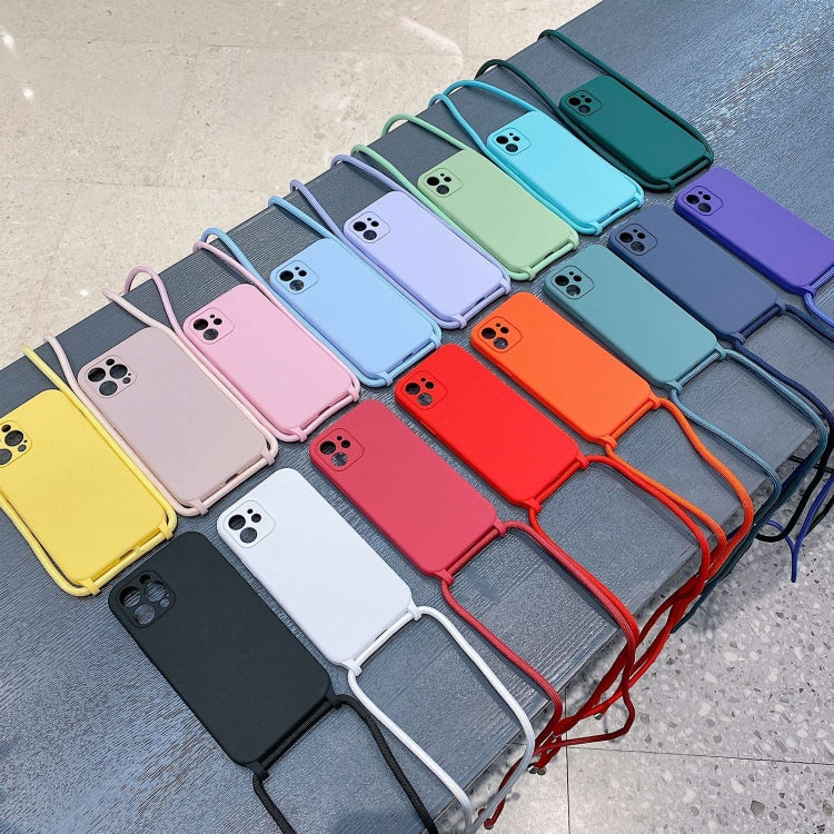 For iPhone 12 Pro Max Crossbody Lanyard Liquid Silicone Case(Midnight Blue) by buy2fix