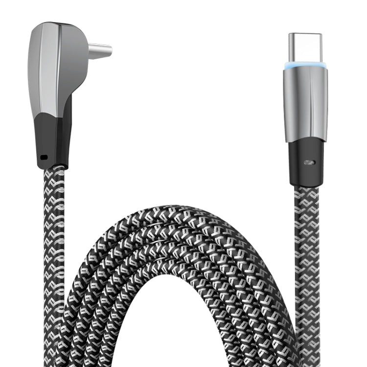 3A USB-C/Type-C to USB-C/Type-C Elbow Fast Charge Data Cable, Length:1.2m(Grey) - USB-C & Type-C Cable by buy2fix | Online Shopping UK | buy2fix