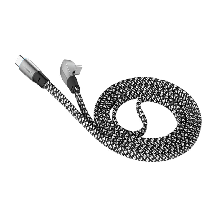 3A USB-C/Type-C to USB-C/Type-C Elbow Fast Charge Data Cable, Length:1.2m(Grey) - USB-C & Type-C Cable by buy2fix | Online Shopping UK | buy2fix