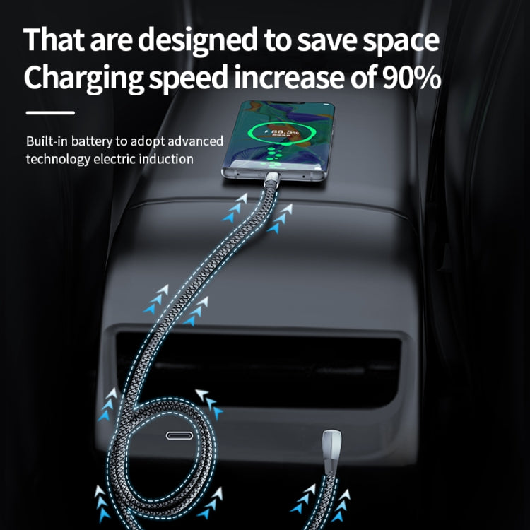 3A USB-C/Type-C to USB-C/Type-C Elbow Fast Charge Data Cable, Length:2m(Grey) - USB-C & Type-C Cable by buy2fix | Online Shopping UK | buy2fix