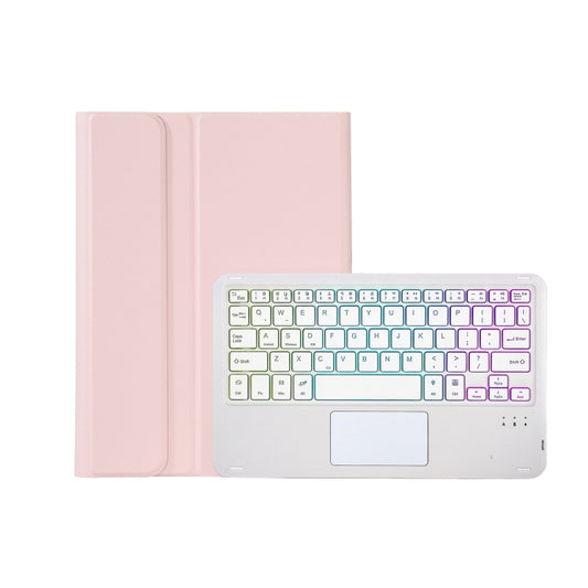 AM18-AS Tri-color Backlight Bluetooth Keyboard Leather Case with Touchpad For Lenovo XiaoXin Pad Pro 2022 11.2 inch(Pink) by buy2fix
