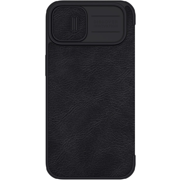 For iPhone 14 Plus NILLKIN QIN Series Pro Crazy Horse Texture Leather Case(Black) - iPhone 14 Plus Cases by NILLKIN | Online Shopping UK | buy2fix