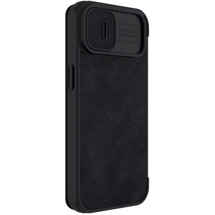 For iPhone 14 Plus NILLKIN QIN Series Pro Crazy Horse Texture Leather Case(Black) - iPhone 14 Plus Cases by NILLKIN | Online Shopping UK | buy2fix