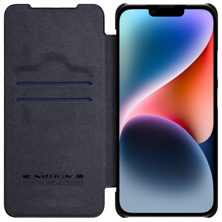 For iPhone 14 Plus NILLKIN QIN Series Pro Crazy Horse Texture Leather Case(Black) - iPhone 14 Plus Cases by NILLKIN | Online Shopping UK | buy2fix