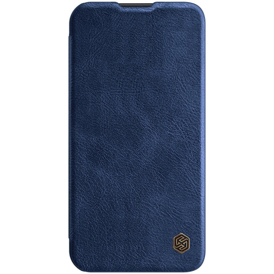 For iPhone 14 Plus NILLKIN QIN Series Pro Crazy Horse Texture Leather Case(Blue) - iPhone 14 Plus Cases by NILLKIN | Online Shopping UK | buy2fix