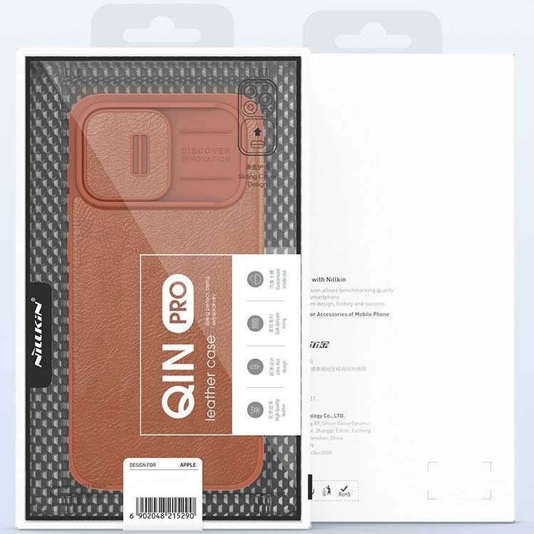 For iPhone 14 Plus NILLKIN QIN Series Pro Crazy Horse Texture Leather Case(Blue) by NILLKIN