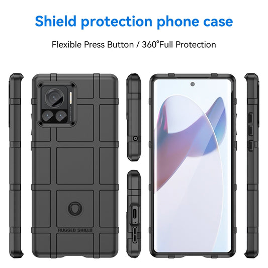 For Motorola Moto Edge 30 Ultra Rugged Shield Full Coverage Shockproof TPU Phone Case(Black) by buy2fix