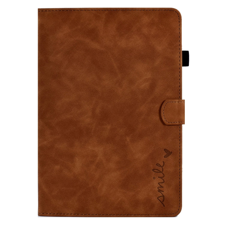 For iPad 10.2 / Air 10.5 2019 Embossed Smile Flip Tablet Leather Smart Case(Brown) - iPad Air (2019) Cases by buy2fix | Online Shopping UK | buy2fix