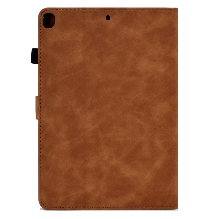 For iPad 10.2 / Air 10.5 2019 Embossed Smile Flip Tablet Leather Smart Case(Brown) - iPad Air (2019) Cases by buy2fix | Online Shopping UK | buy2fix