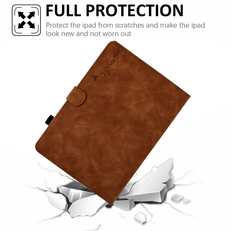 For iPad mini 5/4/3/2/1 Embossed Smile Flip Tablet Leather Smart Case(Brown) - iPad mini (2019) / mini 5 Cases by buy2fix | Online Shopping UK | buy2fix