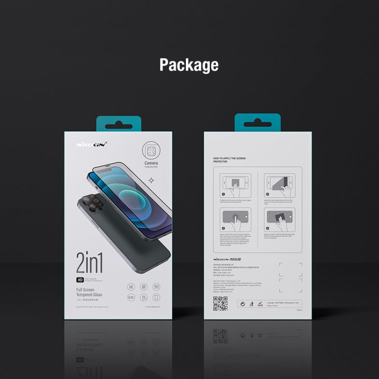 For iPhone 14 Pro Max NILLKIN 2 in 1 HD Full Screen Tempered Glass Film + Camera Protector Set by NILLKIN