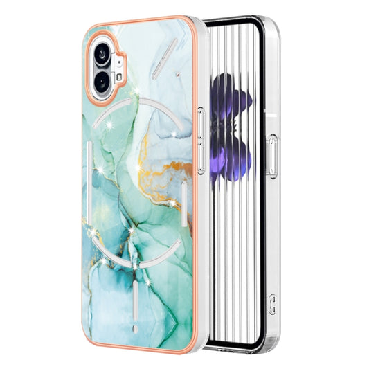 For Nothing Phone 1 Electroplating Marble Pattern IMD TPU Phone Case(Green 003) - Nothing Cases by buy2fix | Online Shopping UK | buy2fix