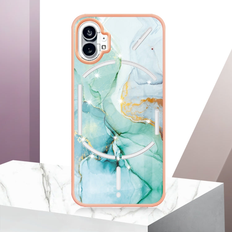For Nothing Phone 1 Electroplating Marble Pattern IMD TPU Phone Case(Green 003) - Nothing Cases by buy2fix | Online Shopping UK | buy2fix