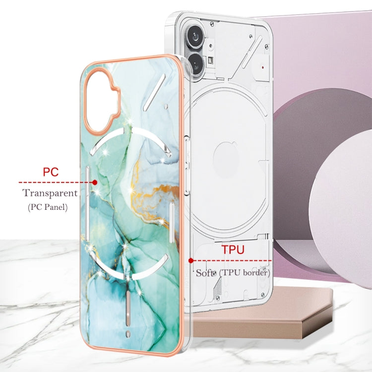 For Nothing Phone 1 Electroplating Marble Pattern IMD TPU Phone Case(Green 003) - Nothing Cases by buy2fix | Online Shopping UK | buy2fix