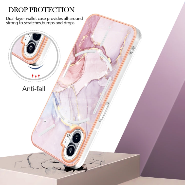 For Nothing Phone 1 Electroplating Marble Pattern IMD TPU Phone Case(Rose Gold 005) - Nothing Cases by buy2fix | Online Shopping UK | buy2fix