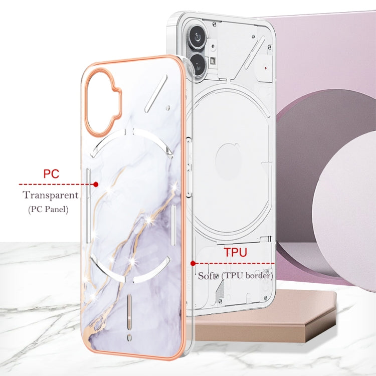 For Nothing Phone 1 Electroplating Marble Pattern IMD TPU Phone Case(White 006) - Nothing Cases by buy2fix | Online Shopping UK | buy2fix
