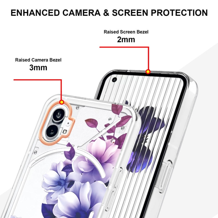 For Nothing Phone 1 Flowers and Plants Series IMD TPU Phone Case(Purple Begonia) - Nothing Cases by buy2fix | Online Shopping UK | buy2fix