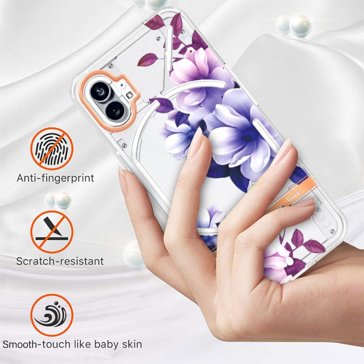 For Nothing Phone 1 Flowers and Plants Series IMD TPU Phone Case(Purple Begonia) - Nothing Cases by buy2fix | Online Shopping UK | buy2fix