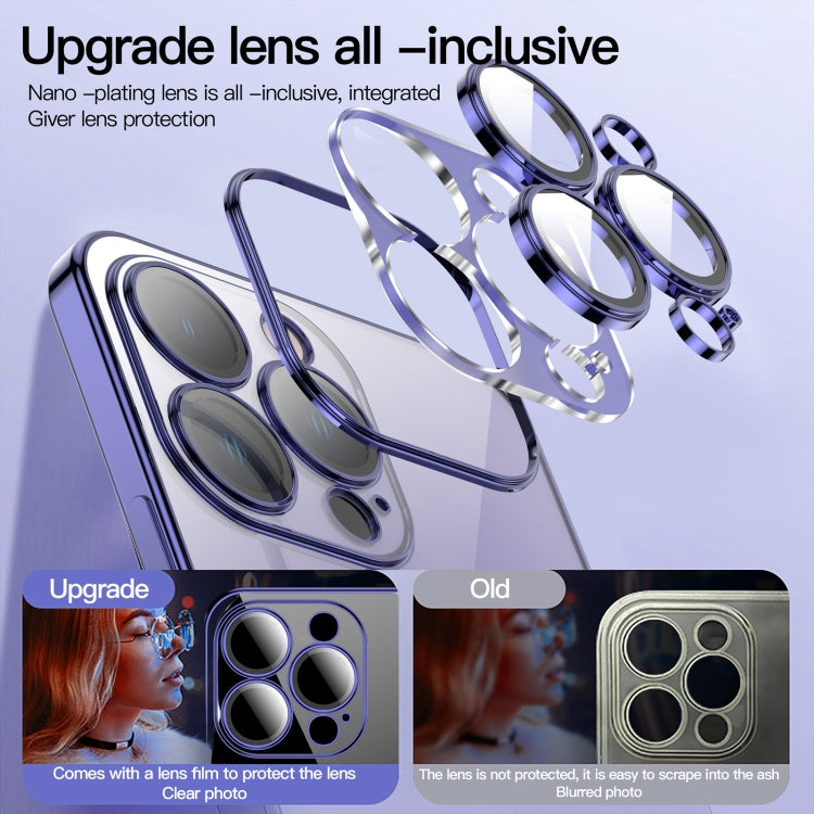 For iPhone 14 Pro Max Dustproof Glass Lens Protection Electroplating Phone Case(Silver) - iPhone 14 Pro Max Cases by buy2fix | Online Shopping UK | buy2fix