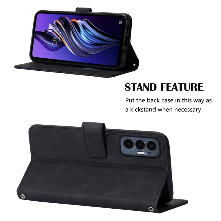 For Tecno Pova 3 LE7 Crossbody 3D Embossed Flip Leather Phone Case(Black) - Tecno Cases by buy2fix | Online Shopping UK | buy2fix