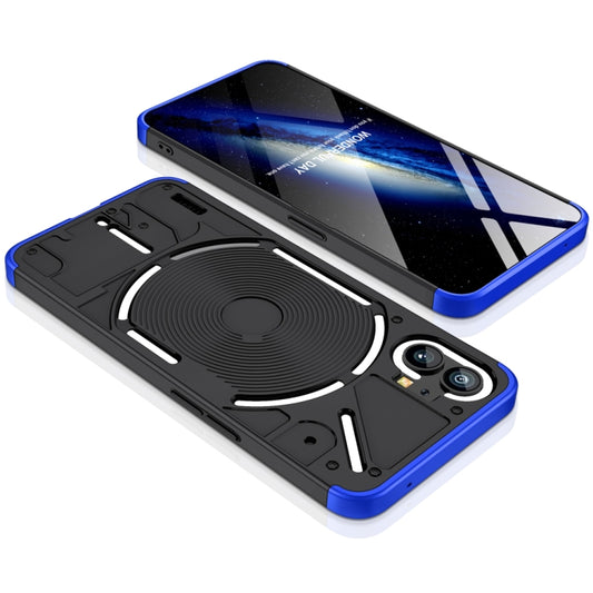 For Nothing Phone 1 GKK Three Stage Splicing Full Coverage PC Phone Case(Black Blue) by GKK